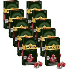 Jacobs Lungo 6 Classic Nespresso Uyumlu Alüminyum Kapsül Kahve 10 Adet X 10 Paket