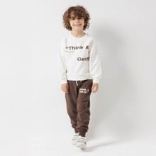 Miniğimin Cicileri Minigimin Cicileri Iki Iplik Fırçalı Özel Kumaş Thınk & Get Baskılı 2 li takım - Kahverengi