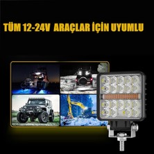 Dekohop Off Road Çakarlı Drl Gündüz LED Kare Çalışma Lambası Traktör Tekne Tır Kamyon Atv Spot Sis Farı