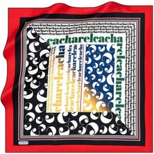 Cacharel Krem Tivil Ipek Eşarp 37080 Kırmızı Siyah Karışık Desen