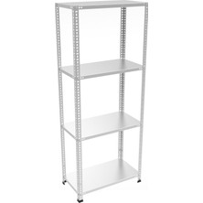 Çelik Raf Burada ® 31x75x200 4 Katlı Çelik Raf Galvaniz Raf Arşiv Rafı Depo Rafı Kiler Rafı Dx51 Kalite