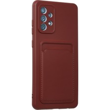 Denza Case Samsung Galaxy A73 5g Kılıf Kartvizitli Silikon Kapak - Bordo