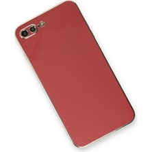 Denza Case Apple iPhone 7 Plus Kılıf Parlak Kamera Çıkıntılı Silikon Kılıf - Kırmızı