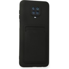 Denza Case Xiaomi Redmi Note 9s Kılıf Kartvizitli Silikon Kapak - Siyah