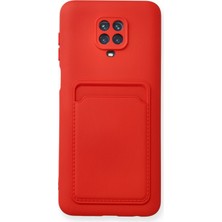 Denza Case Xiaomi Redmi Note 9s Kılıf Kartvizitli Silikon Kapak - Kırmızı