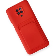 Denza Case Xiaomi Redmi Note 9s Kılıf Kartvizitli Silikon Kapak - Kırmızı