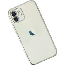 Denza Case Apple iPhone 12 Kılıf Kenarları Renkli Kamera Çıkıntılı Kapak - Gümüş