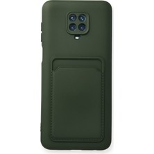 Denza Case Xiaomi Redmi Note 9s Kılıf Kartvizitli Silikon Kapak - Koyu Yeşil