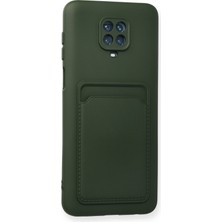 Denza Case Xiaomi Redmi Note 9s Kılıf Kartvizitli Silikon Kapak - Koyu Yeşil