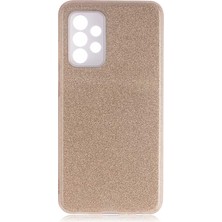 Hitit Cep Galaxy A72 Kılıf Zore Shining Silikon-Gold