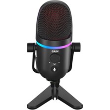 Driton Driton Youtuber Mikrofon Mv-8 Siyah USB Rgb Dinamik Cardioid Condenser Podcast Yayıncı Mikrofonu