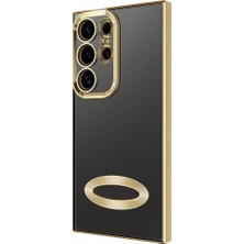 Galaxy S24 Ultra Kılıf Kamera Korumalı Logo Gösteren Zore Omega Kapak-Rose Gold