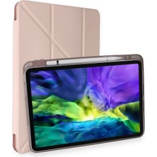 Denza Case Apple iPad Air 3 10.5 Kılıf Arkası Şeffaf Katlanabilir Tablet Kapak - Rose Gold