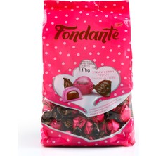 Elvan Fondante Çilekli Fudge Çikolata Kremalı 1000  gr (1 Poşet)