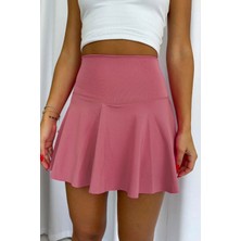 Ömba Spor Yüksek Bel Volanlı Şortlu Spor Etek Deniz Şortu Skirt With Shorts