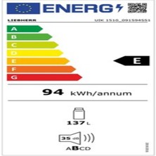 Lıebherr UIK1510 E Enerji Sınıfı 136 lt Ankastre Soğutucu