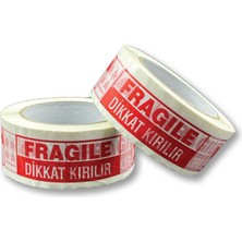 45mm x 100 Metre Baskılı Koli Bandı-Dikkat Kırılır Fragile