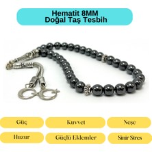 Yıldız Doğal Taş Sertifikalı Hematit 8mm 33LÜK Doğal Taş Tesbih