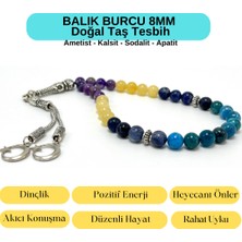 Yıldız Doğal Taş Sertifikalı Balık Burcu 8mm 33LÜK Doğal Taş Tesbih