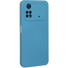 Denza Case Xiaomi Poco M4 Pro 4g Kılıf Içi Kadife Lansman Kapak - Mavi