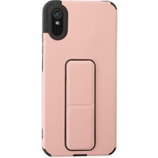 Denza Case Xiaomi Redmi 9A Kılıf Renkli Standlı Korumalı Kapak - Pudra