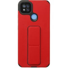 Denza Case Xiaomi Redmi 9c Kılıf Renkli Standlı Korumalı Kapak - Kırmızı