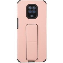 Denza Case Xiaomi Redmi Note 9s Kılıf Renkli Standlı Korumalı Kapak - Pudra