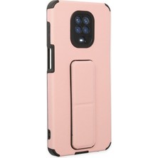 Denza Case Xiaomi Redmi Note 9s Kılıf Renkli Standlı Korumalı Kapak - Pudra