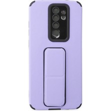 Denza Case Xiaomi Redmi Note 8 Pro Kılıf Renkli Standlı Korumalı Kapak - Lila