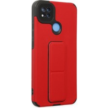 Denza Case Xiaomi Redmi 9c Kılıf Renkli Standlı Korumalı Kapak - Kırmızı