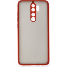 Denza Case Xiaomi Redmi Note 8 Pro Kılıf Kenarları Renkli Mat Kapak - Kırmızı