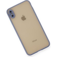 Denza Case Apple iPhone Xs Max Kılıf Kenarları Renkli Mat Kapak - Gri