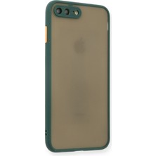 Denza Case Apple iPhone 7 Plus Kılıf Kenarları Renkli Mat Kapak - Yeşil