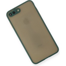 Denza Case Apple iPhone 7 Plus Kılıf Kenarları Renkli Mat Kapak - Yeşil