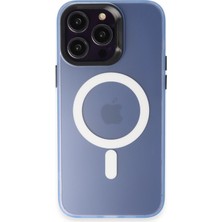 Denza Case Apple iPhone 15 Pro Max Kılıf Arkası Şeffaf Renkli Magsafe Kapak - Sierra Blue