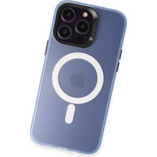 Denza Case Apple iPhone 15 Pro Max Kılıf Arkası Şeffaf Renkli Magsafe Kapak - Sierra Blue