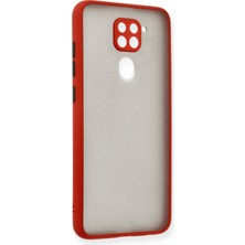 Denza Case Xiaomi Redmi Note 9 Kılıf Kenarları Renkli Mat Kapak - Kırmızı