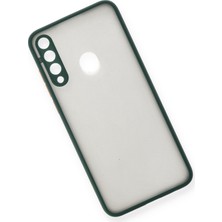 Denza Case Huawei Y6P Kılıf Kenarları Renkli Mat Kapak - Yeşil