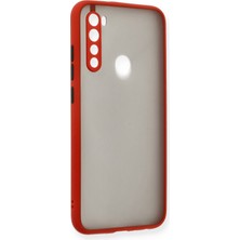 Denza Case Xiaomi Redmi Note 8 Kılıf Kenarları Renkli Mat Kapak - Kırmızı