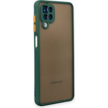 Denza Case Samsung Galaxy A12 Kılıf Kenarları Renkli Mat Kapak - Yeşil