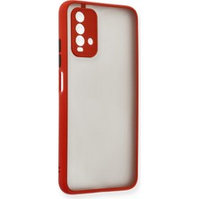 Denza Case Xiaomi Redmi 9t Kılıf Kenarları Renkli Mat Kapak - Kırmızı