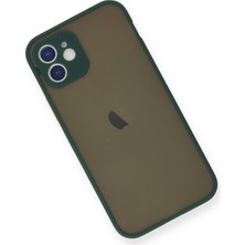 Denza Case Apple iPhone 12 Mini Kılıf Kenarları Renkli Mat Kapak - Yeşil