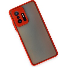 Denza Case Xiaomi Mi 11T Kılıf Kenarları Renkli Mat Kapak - Kırmızı