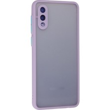 Denza Case Samsung Galaxy A02 Kılıf Kenarları Renkli Mat Kapak - Mor