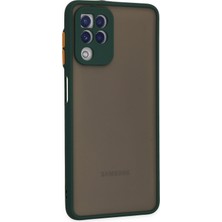 Denza Case Samsung Galaxy A22 Kılıf Kenarları Renkli Mat Kapak - Yeşil