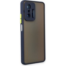 Denza Case Xiaomi Mi 11T Pro Kılıf Kenarları Renkli Mat Kapak - Lacivert