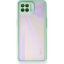 Denza Case Oppo Reno 4 Lite Kılıf Kenarları Renkli Mat Kapak - Turkuaz