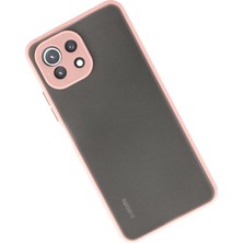 Denza Case Xiaomi Mi 11 Lite Kılıf Kenarları Renkli Mat Kapak - Pembe