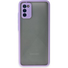 Denza Case Samsung Galaxy A02S Kılıf Kenarları Renkli Mat Kapak - Mor