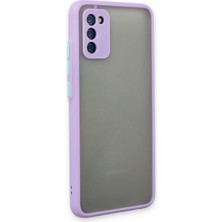 Denza Case Samsung Galaxy A02S Kılıf Kenarları Renkli Mat Kapak - Mor